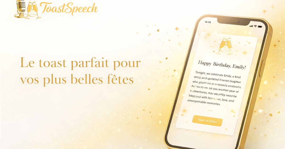 ToastSpeech prépare un discours de fête personnalisé